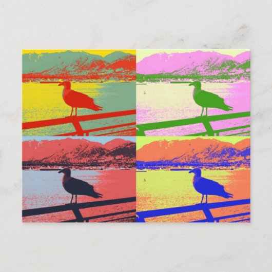 Seagull Pop Art Briefkaart (Voorkant)