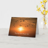 seagull silhouet over de zonnehemel kaart (Gele Bloem)