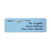 Seagull Silhouette Flying Sky Blue Etiket (Voorkant)