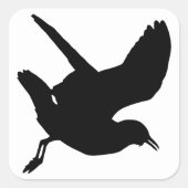 Seagull Silhouette Vierkante Sticker (Voorkant)