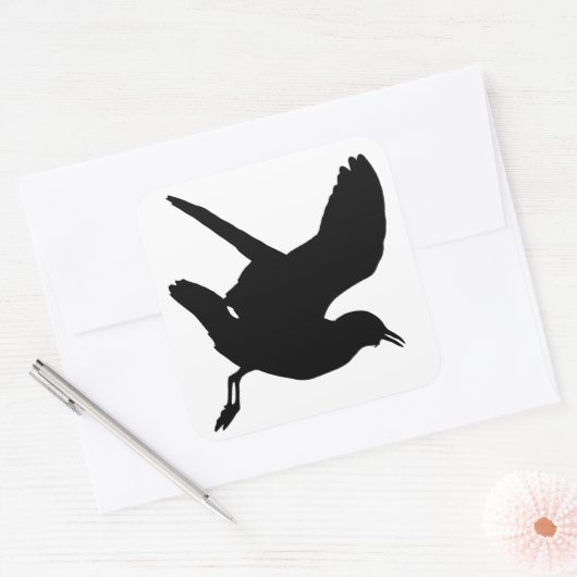 Seagull Silhouette Vierkante Sticker (Envelop)