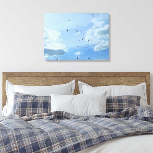 Seagull Sky Canvas Afdruk (Insitu (Slaapkamer))
