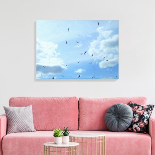 Seagull Sky Canvas Afdruk (Insitu (Woonkamer))