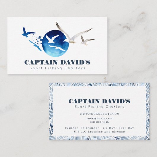 Seagull Sport Vist charters boot Visitekaartje (Voorkant / Achterkant)