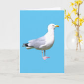 Seagull Standing Tekst toevoegen Groeten Kaart (Gele Bloem)