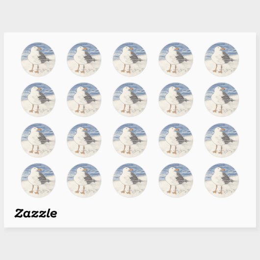 SEAGULL-sticker (rond) Ronde Sticker (Vel)