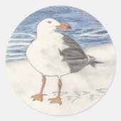 SEAGULL-sticker (rond) Ronde Sticker (Voorkant)