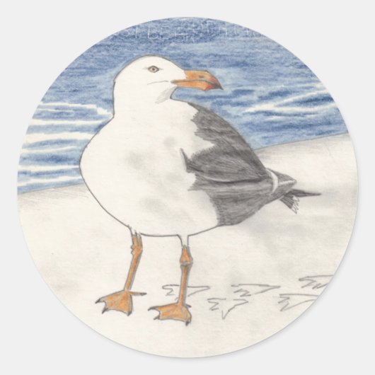 SEAGULL-sticker (rond) Ronde Sticker (Voorkant)