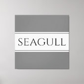 SEAGULL Stijlvolle moderne grijze witte racestrepe Canvas Afdruk (Voorkant)