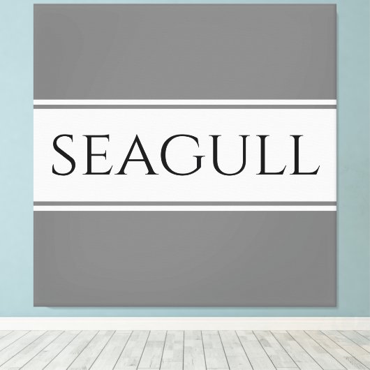 SEAGULL Stijlvolle moderne grijze witte racestrepe Canvas Afdruk (Insitu (Houten vloer))