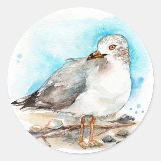 Seagull Studie 2 Ronde Sticker (Voorkant)