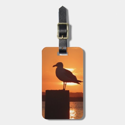 Seagull Sunset Bagagelabel (Voorkant verticaal)