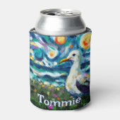 Seagull Van Gogh Style Beach gepersonaliseerd Blikjeskoeler (Blikje Voorkant)