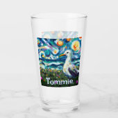 Seagull Van Gogh Style Beach gepersonaliseerd Glas (Achterkant)