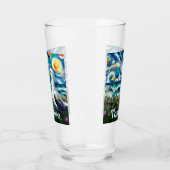 Seagull Van Gogh Style Beach gepersonaliseerd Glas (Links)