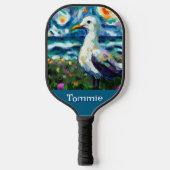 Seagull Van Gogh Style Beach gepersonaliseerd Pickleball Paddle (Voorkant)