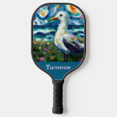 Seagull Van Gogh Style Beach gepersonaliseerd Pickleball Paddle (Achterkant)
