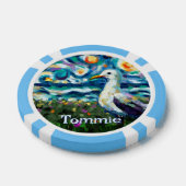 Seagull Van Gogh Style Beach gepersonaliseerd Poker Chips (Enkel)