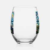 Seagull Van Gogh Style Beach gepersonaliseerd Wijnglas Zonder Voet (Links)