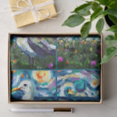 Seagull Van Gogh Style Beach Sky Decoupage Tissuepapier (Geschenk)