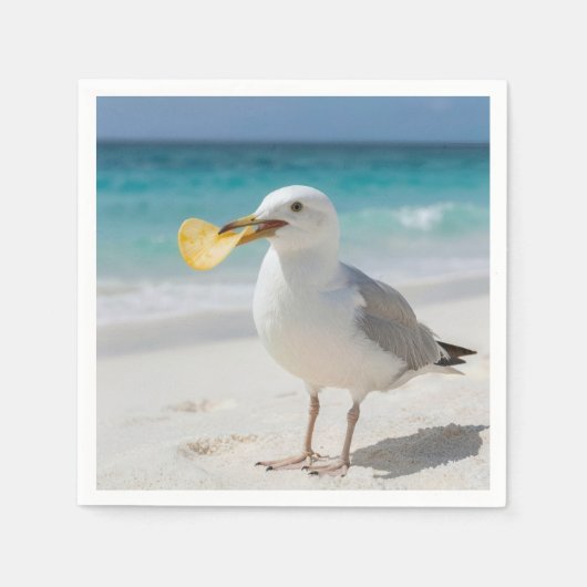 Seagull with a Potato Chip Servet (Voorkant)