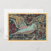 Seagull Woodcut Briefkaart (Voorkant / Achterkant)