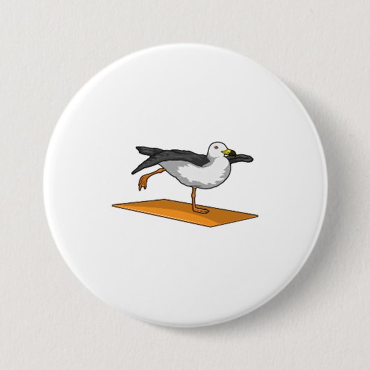 Seagull Yoga Meditation Fitness Ronde Button 7,6 Cm (Voorkant)
