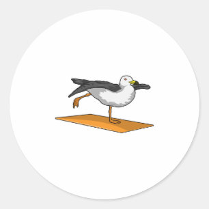 Seagull Yoga Meditation Fitness Ronde Sticker