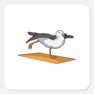 Seagull Yoga Meditation Fitness Vierkante Sticker