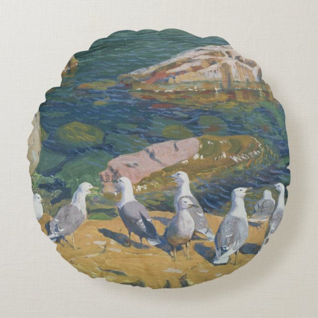Seagulls, 1910 rond kussen (Voorkant)