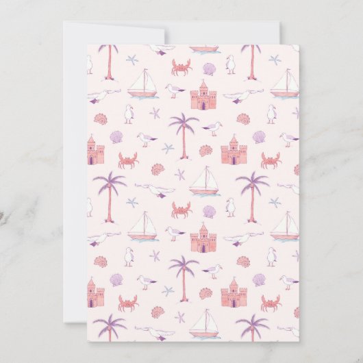 Seagulls Beach bruiloft uitnodiging (Achterkant)