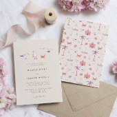 Seagulls Beach bruiloft uitnodiging