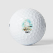 Seagulls Bird Beach Animal Monogram Art Golfballen (Voorkant)