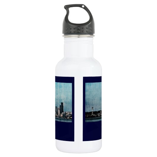 Seagulls boven Seattle Liberty Waterfles (Achterkant)