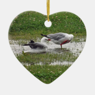 Seagulls die een weg innemen keramisch ornament