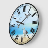 Seagulls en strand scene grote klok (Hoek)