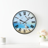 Seagulls en strand scene grote klok (Huis)