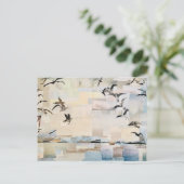 SeaGulls in Flight" Snappapier door Willowcatdesig Briefkaart (Staand voorkant)