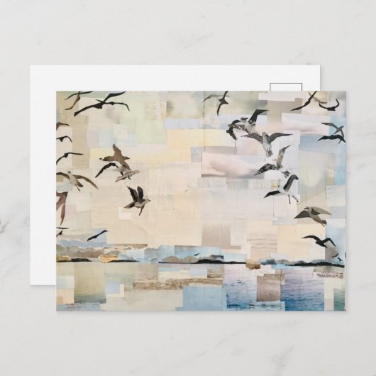 SeaGulls in Flight" Snappapier door Willowcatdesig Briefkaart (Voorkant / Achterkant)