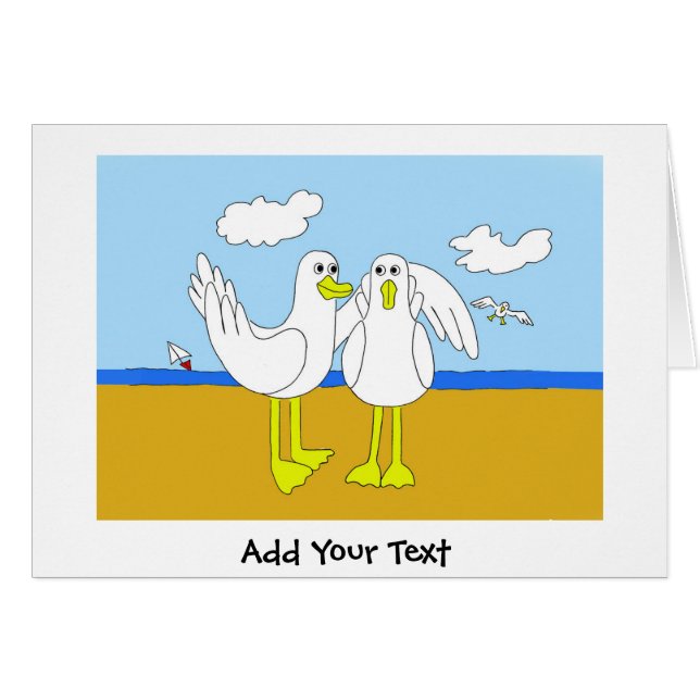 Seagulls in Love Cartoon (Voorkant Horizontaal)