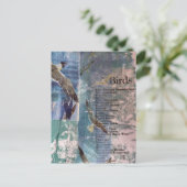 Seagulls list of birds mixed media collage briefkaart (Staand voorkant)