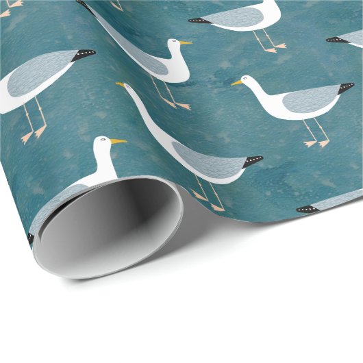 Seagulls Nautical Cadeaupapier (Rol Hoek)