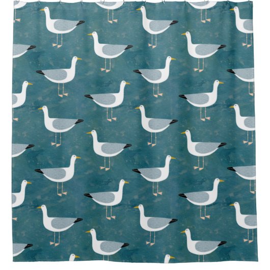 Seagulls Nautical Douchegordijn (Voorkant)