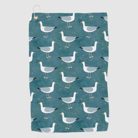 Seagulls Nautical Golfhanddoek (Voorkant)