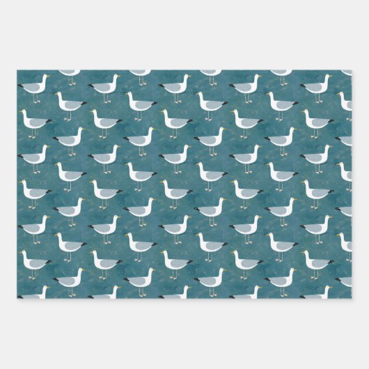 Seagulls Nautical Inpakpapier Vel (Voorkant 2)