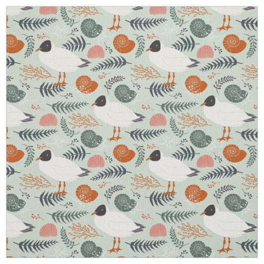 Seagulls Nautical Print Stof (Swatch)