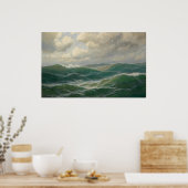 Seagulls Over Waves door Max Jensen Poster (Keuken)