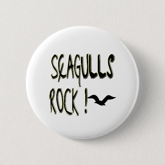 Seagulls Rock! Knoop Ronde Button 5,7 Cm (Voorkant)