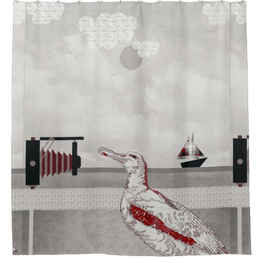 Seagulls selfies douchegordijn (Voorkant)