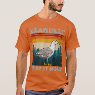 Seagulls stoppen het nu met vogelvlucht 80's Retro T-shirt